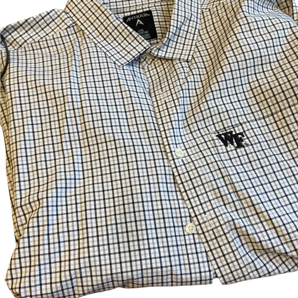 Antigua long sleeved 2XL men’s button up shirt WF embroidery Wake Forrest Deacs